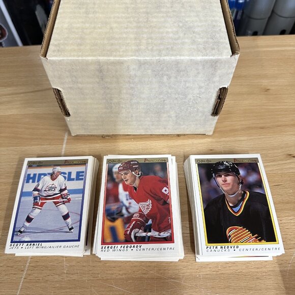 1990-91 O-Pee-Chee PREMIER COMPLETE HOCKEY SET 1-132 Jagr Modano Fedorov Sundin - Picture 1 of 1